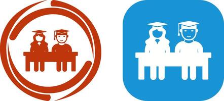 Unique Students Sitting Icon Design vector