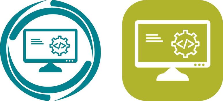 Unique Code Optimization Icon Design vector