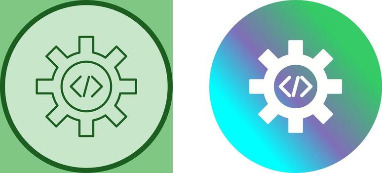 Unique Code Optimization Icon Design vector