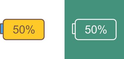 Unique Half Battery Icon Design vector