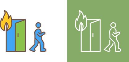 Unique Running from Fire Icon Design vector