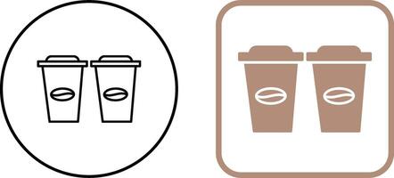 Two Coffees Icon Design vector