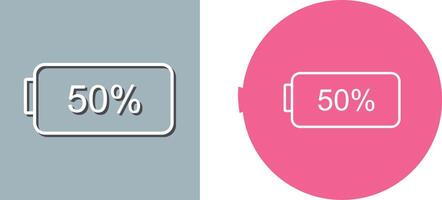 Unique Half Battery Icon Design vector
