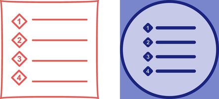 Unique Numbered list Icon Design vector