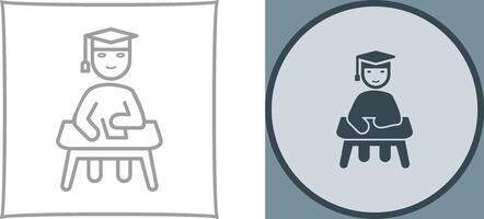 Unique Studying on Desk Icon Design vector