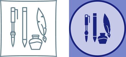 Unique Writing Equipment Icon Design vector