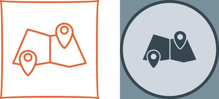 Folded Map Icon Design vector