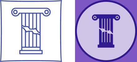 Broken Pillar Icon Design vector