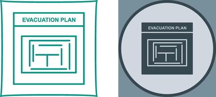 diseño de icono de plan de evacuación vector