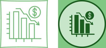 Chart Down Icon Design vector