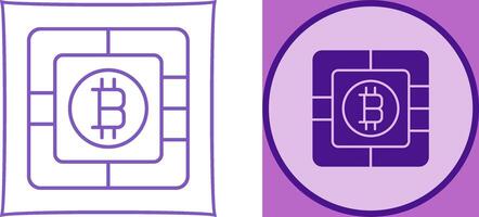 Bitcoin Chip Icon Design vector