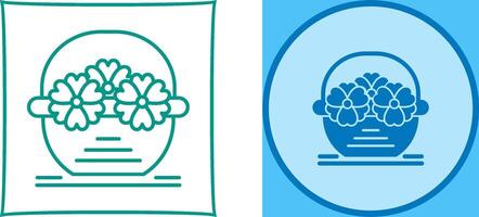 Flower Basket Icon Design vector