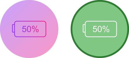 Unique Half Battery Icon Design vector