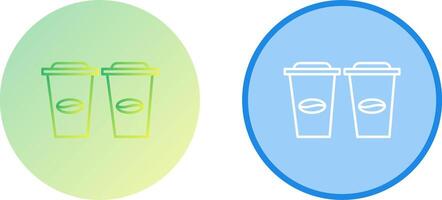 Two Coffees Icon Design vector