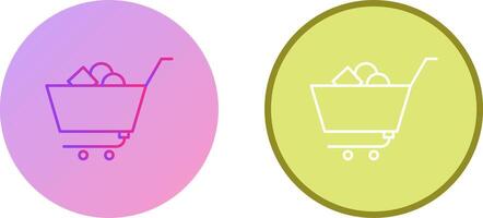 Unique Shopping Cart II Icon Design vector