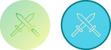Unique Two Swords Icon Design vector