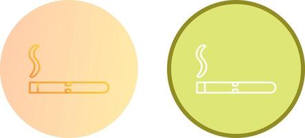 Unique Lit Cigar Icon Design vector