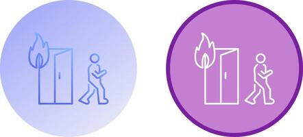 Unique Running from Fire Icon Design vector