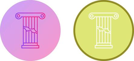 Broken Pillar Icon Design vector