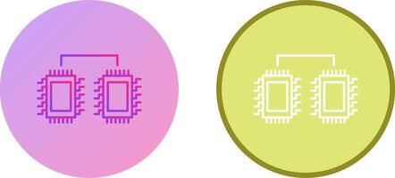 Processors Connected Icon Design vector