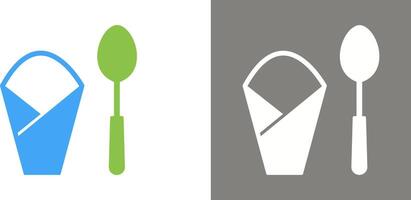 Spoon and Napkin Icon Design vector