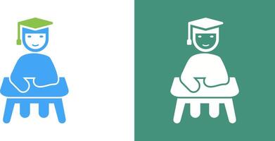 Unique Studying on Desk Icon Design vector