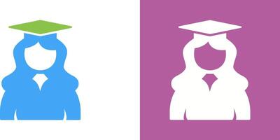 Unique Female Graduate Icon Design vector