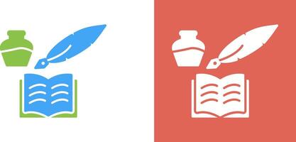 Unique Quill and Book Icon Design vector