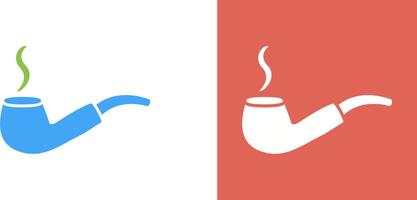 Unique Lit Smoking Pipe Icon Design vector