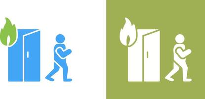 Unique Running from Fire Icon Design vector