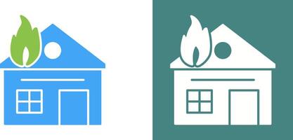 Unique House on Fire Icon Design vector