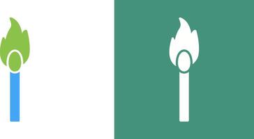 Unique Lit Matchstick Icon Design vector