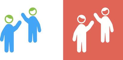 Waing to people Icon Design vector