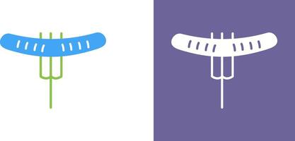 Sausage on Fork Icon Design vector