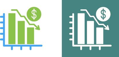 Chart Down Icon Design vector