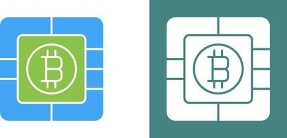 Bitcoin Chip Icon Design vector