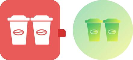 Two Coffees Icon Design vector