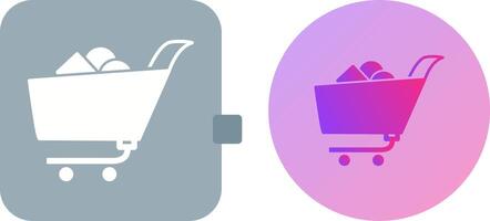 Unique Shopping Cart II Icon Design vector