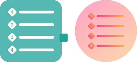 Unique Numbered list Icon Design vector