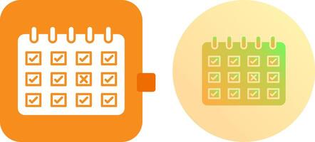 Marked Calendar Icon Design vector