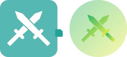 Unique Two Swords Icon Design vector