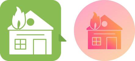 Unique House on Fire Icon Design vector