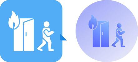 Unique Running from Fire Icon Design vector