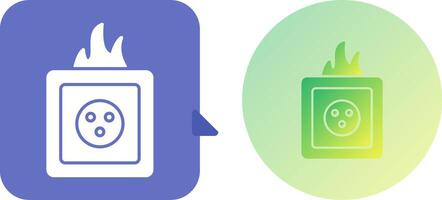 Unique Fire in Socket Icon Design vector