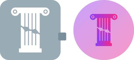 Broken Pillar Icon Design vector