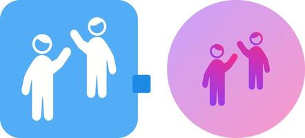 Waing to people Icon Design vector