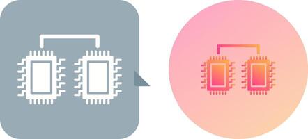 Processors Connected Icon Design vector