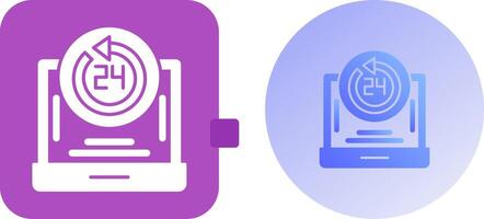 24h Support Icon Design vector