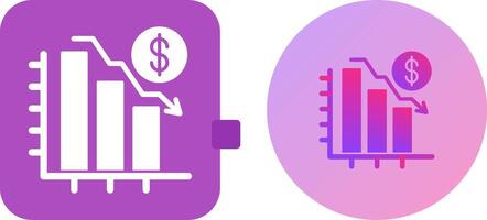 Chart Down Icon Design vector