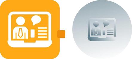 Online Job Interview Icon Design vector
